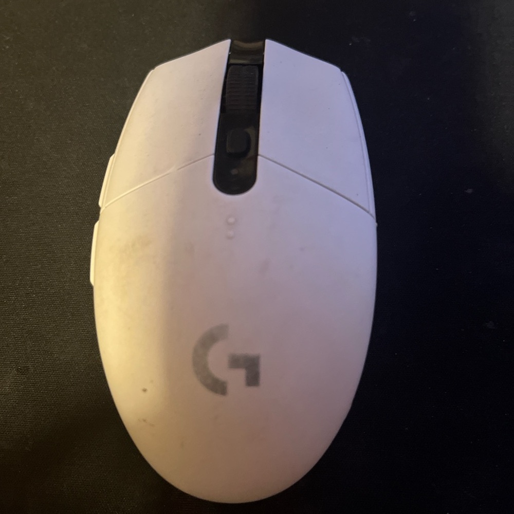 Logitech White Wireless Mouse with Black Accents